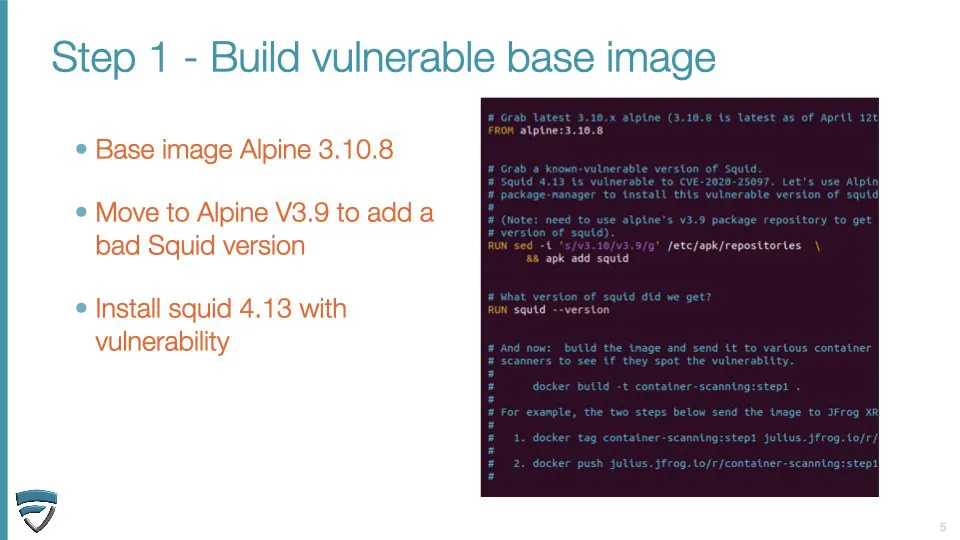 Step 1 -  Build Vulnerable Base Image